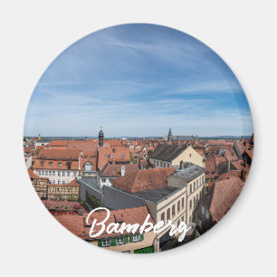 Panoramaaussicht auf die Altstadt von oben in Bamb Magnet