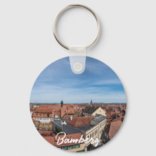 Panoramaaussicht auf die Altstadt von oben in Bamb Schlüsselanhänger