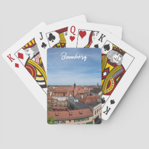 Panoramaaussicht auf die Altstadt von oben in Bamb Spielkarten