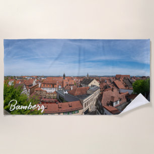 Panoramaaussicht auf die Altstadt von oben in Bamb Strandtuch