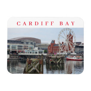 Panoramaaussicht auf die Bucht von Cardiff Kühlsch Magnet
