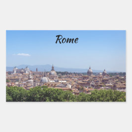 Panoramaaussicht auf Rom vom Castel Sant'Angelo Rechteckiger Aufkleber