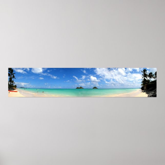 Panoramaaussicht Lanikai Poster (Vorne)