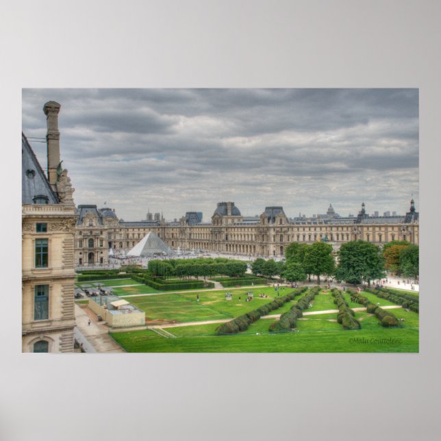 Panoramaaussicht Museo du Louvre Poster (Vorne)