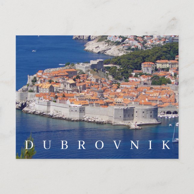 Panoramaaussicht nach Dubrovnik Postkarte (Vorderseite)