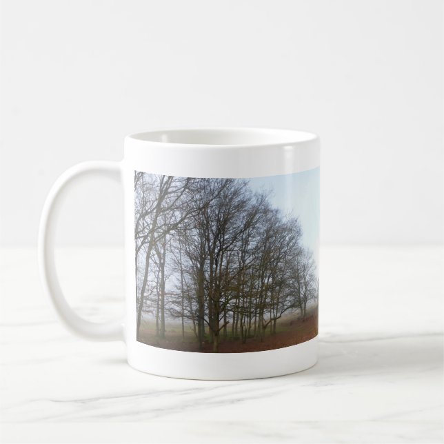 Panoramabaume in Nebelwald-Tasse Kaffeetasse (Links)