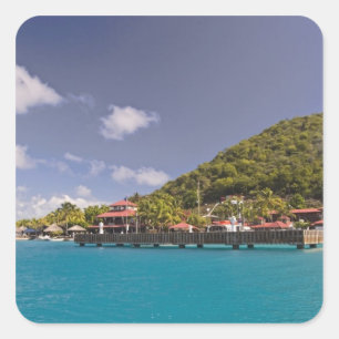 Panoramablick auf Bitter End Yacht Club Virgin Quadratischer Aufkleber