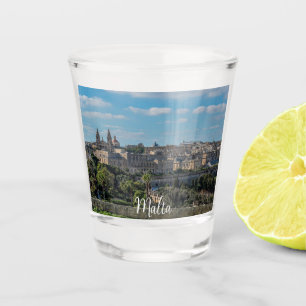 Panoramablick auf die Altstadt von Valletta in Mal Schnapsglas