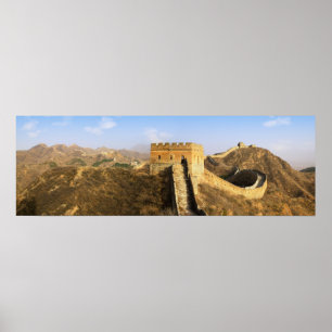 Panoramablick auf die Chinesische Mauer, China 2 Poster