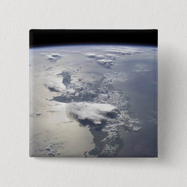 Panoramablick auf die Insel Hispaniola Button (Vorderseite)