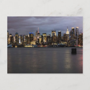 Panoramablick auf Manhattan im frühen Abend Postkarte