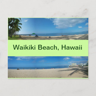 Panoramablick auf Waikiki Beach Hawaii Postkarte