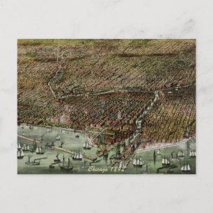 Panoramablick Chicago 1892 Postkarte