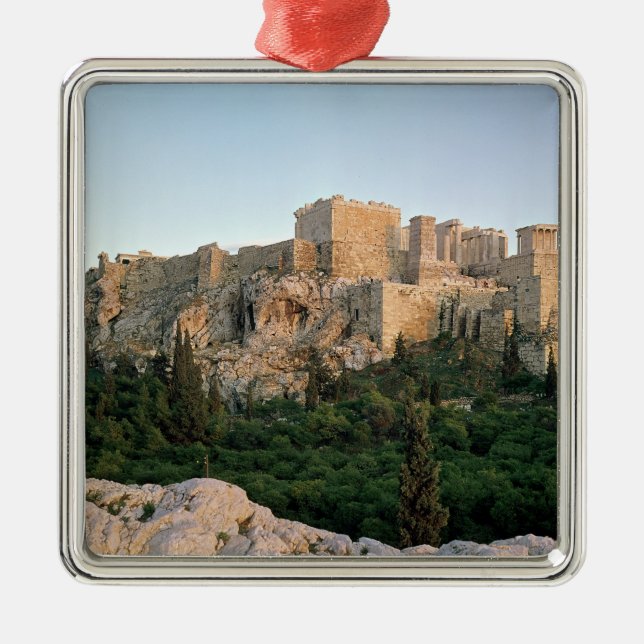 Panoramablick der Akropolises Silbernes Ornament (Vorne)