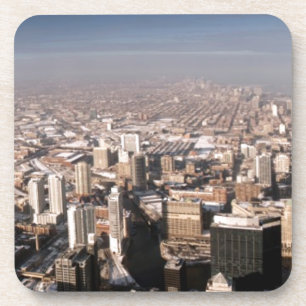 Panoramablick der Stadt Untersetzer