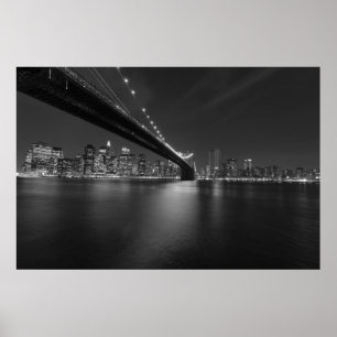 Panoramablick Schwarz-weiß New York City Skyline Poster