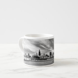 Panoramablick von Chicago-Skylinen im Winter Espressotasse