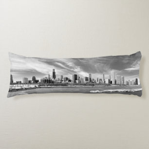 Panoramablick von Chicago-Skylinen im Winter Seitenschläferkissen