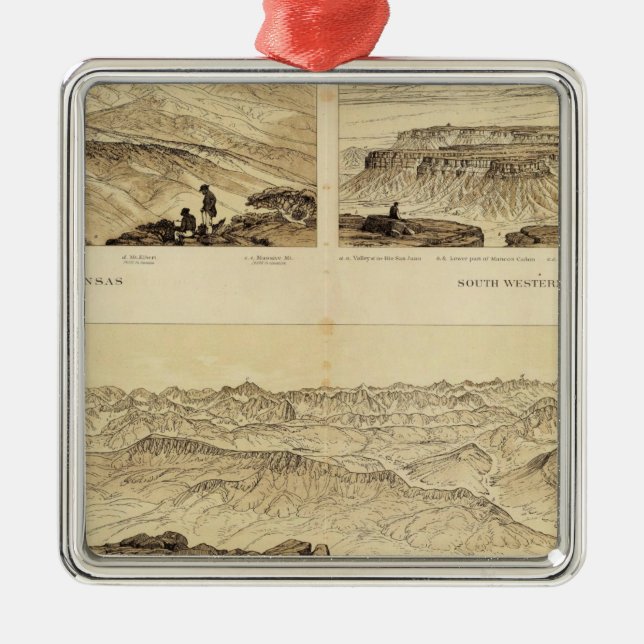 Panoramablicke Silbernes Ornament (Vorne)