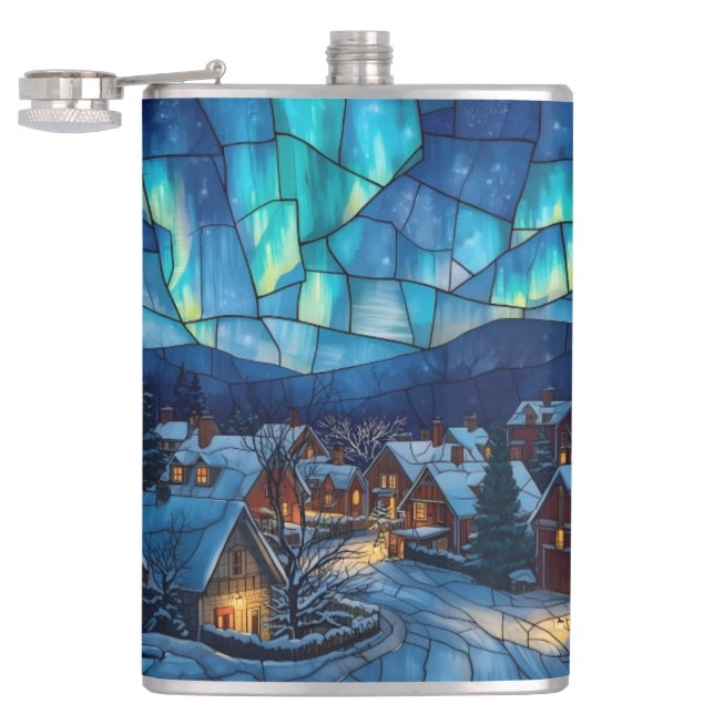 Panoramabuntglas Winterdorf Flachmann (Geöffnet)