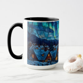Panoramabuntglas Winterdorf Tasse