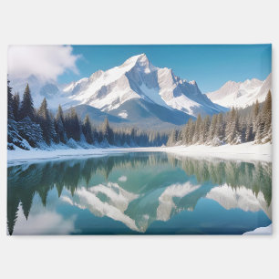 Panoramalandschaft Berge Bergsee Ruhe Magnet