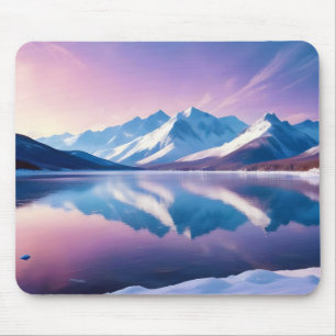 Panoramalandschaft Berge Bergsee Ruhe Mousepad