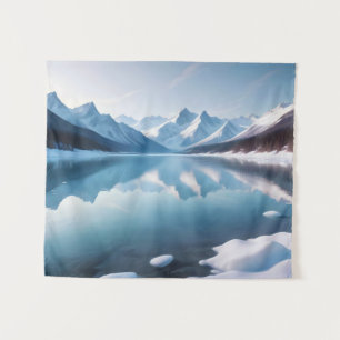 Panoramalandschaft Berge Bergsee Ruhe Wandteppich