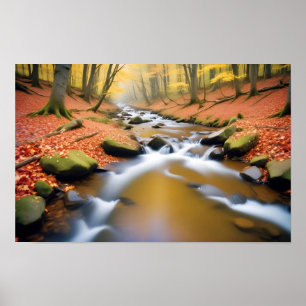 Panoramalandschaft Panoramafluss Natur Tranqui Poster