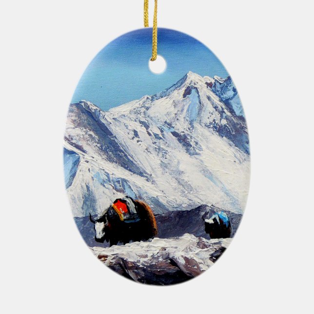 Panoramasicht auf das Camp Everest Mountain Keramikornament (Hinten)