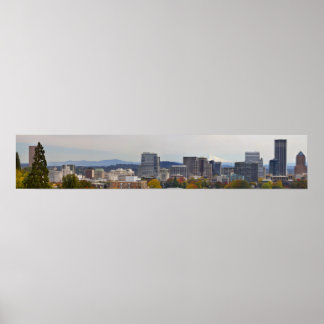 Panoramasicht auf das Zentrum von Portland Oregon  Poster