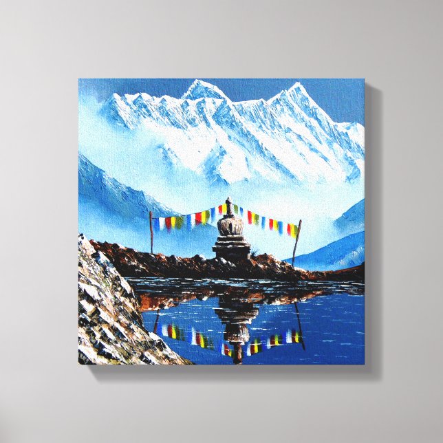 Panoramasicht auf den Berg Nepal von Annapurna Leinwanddruck (Vorderseite)