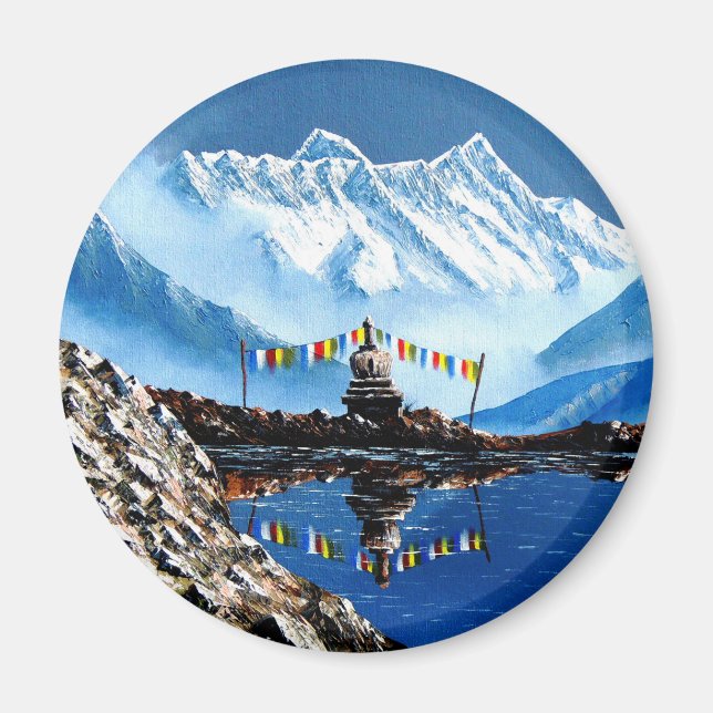 Panoramasicht auf den Berg Nepal von Annapurna Magnet (Vorne)