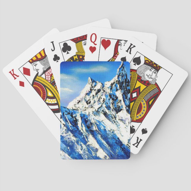 Panoramasicht auf den Gipfel des Everest Mountain Spielkarten (Rückseite)