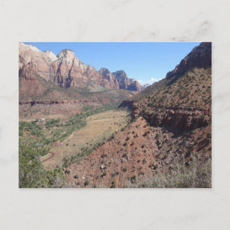 Panoramasicht auf den Zion Canyon von The Watchman Postkarte