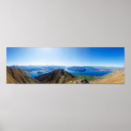 Panoramasicht auf die Berge Neuseelands Roy's Peak Poster