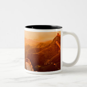 Panoramasicht auf die Große Mauer, China Zweifarbige Tasse