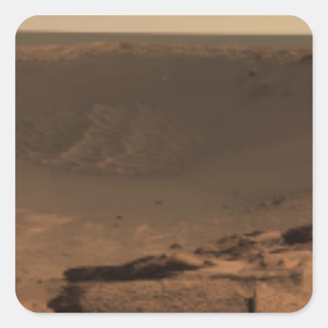 Panoramasicht auf die Mars 9 Quadratischer Aufkleber (Vorderseite)