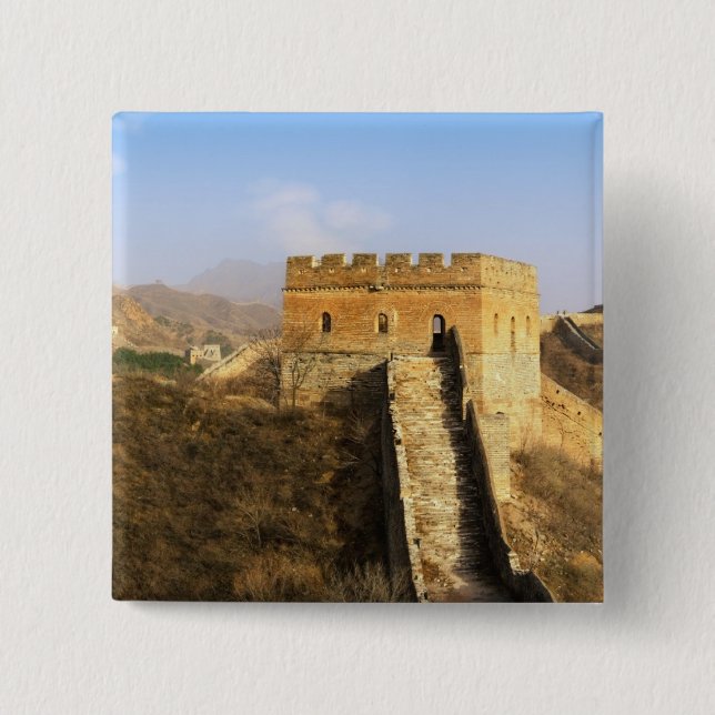 Panoramasicht auf die Mauer, China 2 Button (Vorderseite)