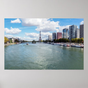 Panoramasicht auf die Seine - Paris, Frankreich Poster