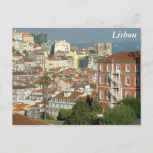 Panoramasicht auf Lissabon Postkarte