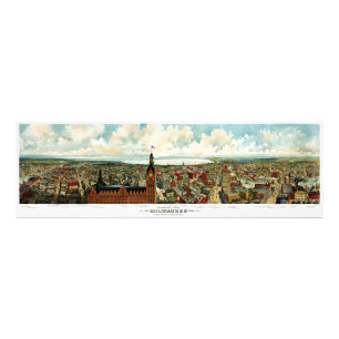 Panoramasicht auf Milwaukee Wisconsin 1898 Fotodruck