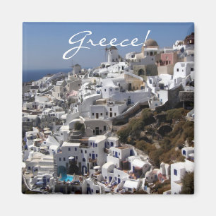 Panoramasicht auf Oia, Griechenland Magnet