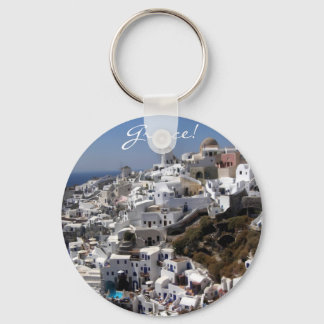 Panoramasicht auf Oia, Griechenland Schlüsselanhänger
