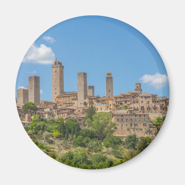 Panoramasicht auf San Gimignano Toskana Italien Magnet (Vorne)