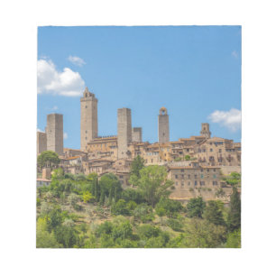Panoramasicht auf San Gimignano Toskana Italien Notizblock