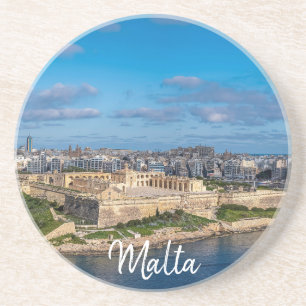 Panoramasicht auf Sliema in Malta Getränkeuntersetzer