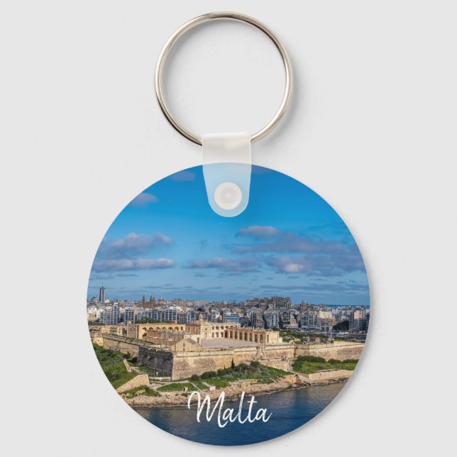 Panoramasicht auf Sliema in Malta Schlüsselanhänger (Vorderseite)