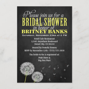 Panoramaterrasse Dandelion Bridal Dusche Einladung