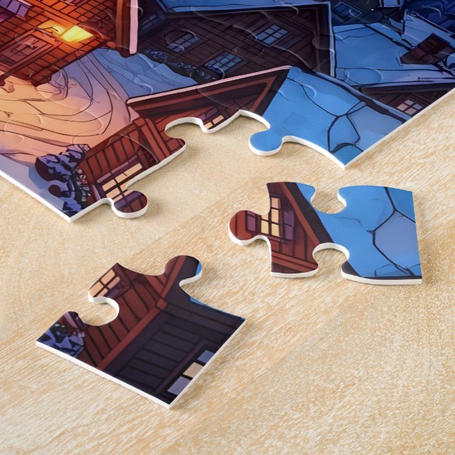 Panoramic Stained Glass Winter Village (Seite)